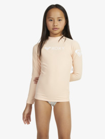 0 Girls 6-16 Heater Long Sleeve UPF 50 Surf T-Shirt Pink ERGWR03378 Roxy