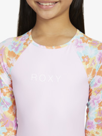 4 Girls 6-16 Floraya Long Sleeve One-Piece Rash Vest Orange ERGWR03384 Roxy