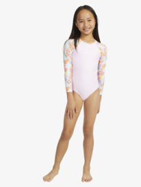 1 Girls 6-16 Floraya Long Sleeve One-Piece Rash Vest Orange ERGWR03384 Roxy