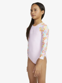 3 Girls 6-16 Floraya Long Sleeve One-Piece Rash Vest Orange ERGWR03384 Roxy