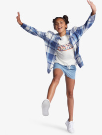 7 Girl's 4-16 Unless Its With You Long Sleeve Shirt White ERGWT03105 Roxy