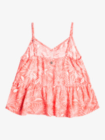 roxy, Girl's 4-16 Good Old Days Strappy Tank Top, SUNKISSED CORAL TROPICAL TIDE (mjv5) GOOD OLD DAYS ERGWT03109