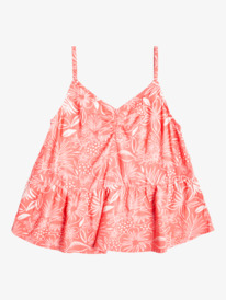 roxy, Girl's 4-16 Good Old Days Strappy Tank Top, SUNKISSED CORAL TROPICAL TIDE (mjv5) GOOD OLD DAYS ERGWT03109