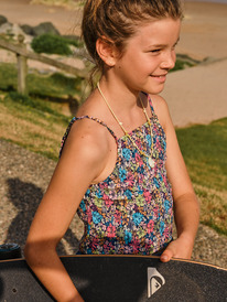 roxy, Girl's 4-16 Put It In A Love Song Strappy Crop Top For Girls, MOOD INDIGO TROPICAL RAYS (xbmg) Put It In A Love Song - Strappy Crop Top for Girls 4-16 ERGWT03114