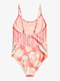 1 Girl's 7-16 Vintage Mood Story One Piece Swimsuit Pink ERGX103138 Roxy