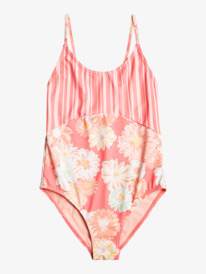 0 Girl's 7-16 Vintage Mood Story One Piece Swimsuit Pink ERGX103138 Roxy