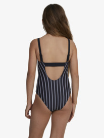 roxy, Girls 6-16 Swim For Good Time One-Piece Swimsuit, ANTHRACITE DOUBLE STRIPE HOR S (kvj3) SWIM FOR GOOD TIME SD ONE PIEC ERGX103142