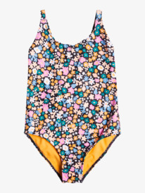 roxy, Girl's 7-16 Active Joy One Piece Swimsuit, ANTHRACITE FLOWER POWER (kvj9) ACTIVE JOY ONE PIECE 2 ERGX103161