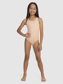 1 Girls 6-16 Above The Limits One-Piece Swimsuit Orange ERGX103162 Roxy
