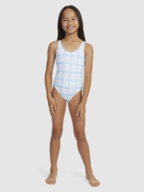 1 Girls 6-16 Vacation Memories One-Piece Swimsuit Blue ERGX103167 Roxy