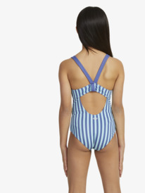 roxy, Girls 6-16 Serenity Stripe Cross Back One-Piece Swimsuit, MARLIN SERENITY STRIPE (bmy3) Serenity Stripe - Cross Back One-Piece Swimsuit for Girls 6-16 ERGX103169