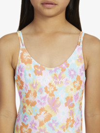 4 Girls 7-16 Floraya High Leg One-Piece Swimsuit Orange ERGX103171 Roxy