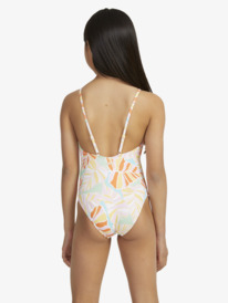 2 Girls 6-16 Jungle Mirage High Leg One-Piece Swimsuit Green ERGX103173 Roxy