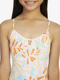 4 Girls 6-16 Jungle Mirage High Leg One-Piece Swimsuit Green ERGX103173 Roxy