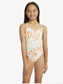 0 Girls 6-16 Jungle Mirage High Leg One-Piece Swimsuit Green ERGX103173 Roxy