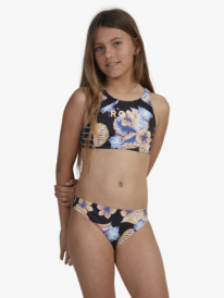 roxy, Girls 6-16 Swim For Good Time Crop Top Bikini Set, ANTHRACITE REEF FLOWER S (kvj6) SWIM FOR GOOD TIME CROP TOP ST ERGX203459