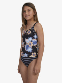 2 Girls 6-16 Swim For Good Time Tankini Bikini Set Black ERGX203460 Roxy