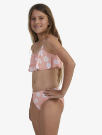 2 Girls 6-16 Salty Flower Flutter Bikini Set Pink ERGX203461 Roxy