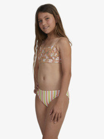 2 Girls 6-16 Moonlight Story Athletic Bikini Set Brown ERGX203464 Roxy