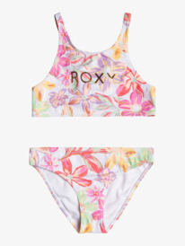 0 Girl's 7-16 Tropical Time Crop Two Piece Bikini Set White ERGX203489 Roxy