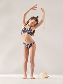 6 Vacay For Life - Crop Two Piece Bikini Set for Girls 7-16 Blue ERGX203490 Roxy