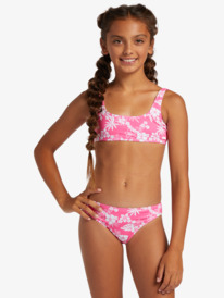 8 Girl's 4-16 Aloha Spirit Two Piece Bralette Bikini Set For Girls  ERGX203503 Roxy