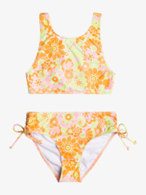 roxy, Girl's 4-16 Last In Paradise Two Piece Crop Top Bikini Set For Girls, MOCK ORANGE PIECE OF PARADISE (ngz7) Last In Paradise - Two Piece Crop Top Bikini Set for Girls 6-16 ERGX203508
