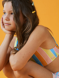 6 Girl's 4-16 Last In Paradise Two Piece Crop Top Bikini Set For Girls Blue ERGX203508 Roxy