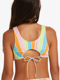 12 Girl's 4-16 Last In Paradise Two Piece Crop Top Bikini Set For Girls Blue ERGX203508 Roxy