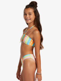 1 Girl's 4-16 Last In Paradise Two Piece Bandeau Bikini Set For Girls Blue ERGX203509 Roxy