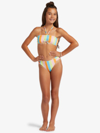 2 Girl's 4-16 Last In Paradise Two Piece Bandeau Bikini Set For Girls Blue ERGX203509 Roxy