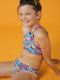 4 Girl's 4-16 Daisy Mood Two Piece Crop Top Bikini Set For Girls Blue ERGX203511 Roxy