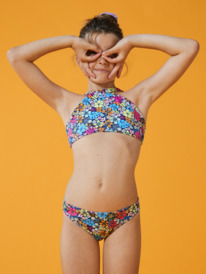 5 Girl's 4-16 Daisy Mood Two Piece Crop Top Bikini Set For Girls Blue ERGX203511 Roxy