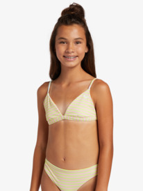 5 Girl's 4-16 Hibiscus Reversible Two Piece Bikini Set For Girls Green ERGX203514 Roxy