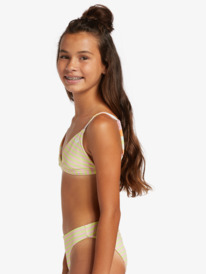 6 Girl's 4-16 Hibiscus Reversible Two Piece Bikini Set For Girls Green ERGX203514 Roxy