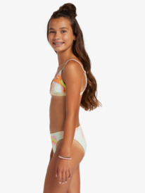 1 Girl's 4-16 Hibiscus Reversible Two Piece Bikini Set For Girls Green ERGX203514 Roxy