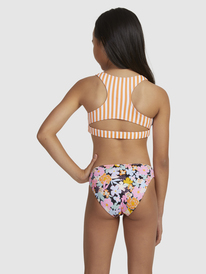 2 Girls 6-16 Above The Limits Two Piece Crop Top Bikini Set Black ERGX203519 Roxy