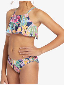 2 Girls 7-16 Paradise Trip Two Piece Flutter Bikini Set Blue ERGX203523 Roxy