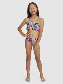 3 Girls 7-16 Paradise Trip Two Piece Flutter Bikini Set Blue ERGX203523 Roxy