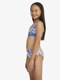 9 Girls 6-16 Funky Palm Crop Top Two-Piece Bikini Set Blue ERGX203528 Roxy