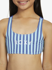 4 Girls 6-16 Serenity Stripe Bralette Two-Piece Bikini Set Blue ERGX203530 Roxy