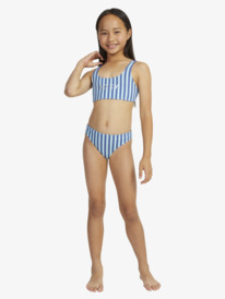 1 Girls 6-16 Serenity Stripe Bralette Two-Piece Bikini Set Blue ERGX203530 Roxy