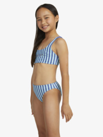 3 Girls 6-16 Serenity Stripe Bralette Two-Piece Bikini Set Blue ERGX203530 Roxy