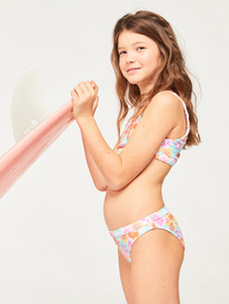 1 Girl's 7-16 Reversible Floraya Crop Top Set Bikini Set Orange ERGX203533 Roxy