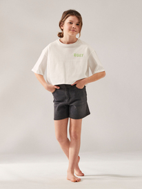 6 Call You Mine - Boxy Oversized T-Shirt for Girls 4-16 White ERGZT03972 Roxy