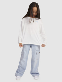 1 Clap Your Hands A - Long Sleeve T-Shirt for Girls 4-16 White ERGZT03997 Roxy