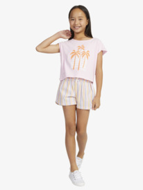 1 Girls 4-16 Cooler Than You Cropped T-Shirt Pink ERGZT04024 Roxy