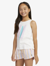 3 Girls 4-16 Following The Sun Relaxed Vest Top White ERGZT04025 Roxy