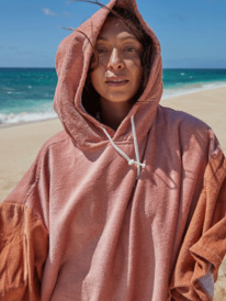 1 Womens Exotic Kiss Hooded Poncho Towel Brown ERJAA04094 Roxy