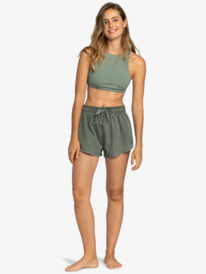 7 Womens No Bad Waves Swim Shorts Green ERJBS03270 Roxy